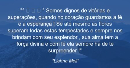 “° ೋ ♡ ೋ ° Somos dignos de vitórias e superações, quando no coração guardamos a fé e a esperança ! Se até mesmo as flores superam todas estas tempestades e sempre nos brindam com seu esplendor , sua alma tem a força divina e com fé ela sempre há de te surpreender !”