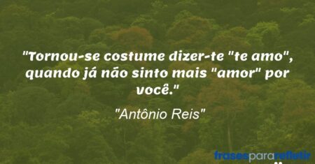 “Tornou-se costume dizer-te “te amo”, quando já não sinto mais “amor” por você.”
