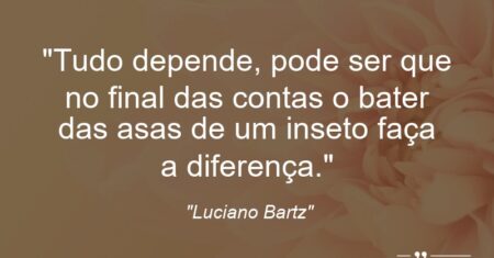 “Tudo depende, pode ser que no final das contas o bater das asas de um inseto faça a diferença.”