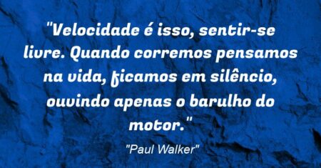 “Velocidade é isso, sentir-se livre. Quando corremos pensamos na vida, ficamos em silêncio, ouvindo apenas o barulho do motor.”
