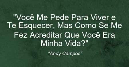 “Você Me Pede Para Viver e Te Esquecer, Mas Como Se Me Fez Acreditar Que Você Era Minha Vida?”