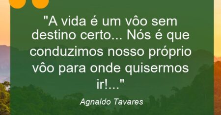 “A vida é um vôo sem destino certo… Nós é que conduzimos nosso próprio vôo para onde quisermos ir!…”