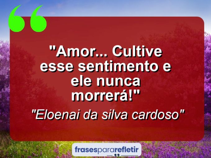 Frases de Amor: mensagens românticas e apaixonantes - “Amor… Cultive esse sentimento e ele nunca morrerá!”