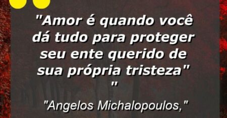 “Amor é quando você dá tudo para proteger seu ente querido de sua própria tristeza” “
