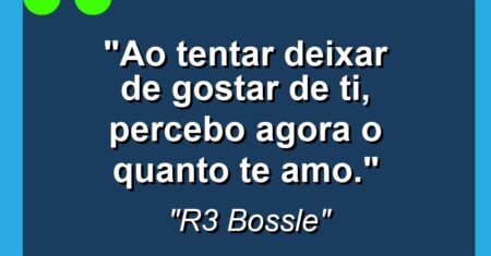 “Ao tentar deixar de gostar de ti, percebo agora o quanto te amo.”