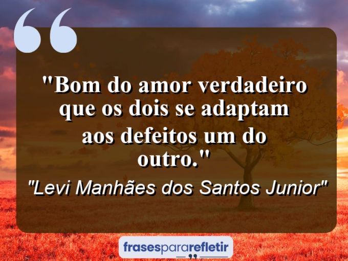 Frases de Amor: mensagens românticas e apaixonantes - “Bom do Amor Verdadeiro que os dois se adaptam aos defeitos um do outro.”