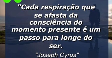 “Cada respiração que se afasta da consciência do momento presente é um passo para longe do Ser.