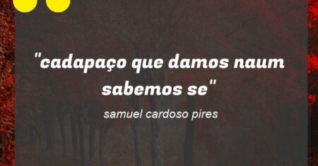“cadapaço que damos naum sabemos se”