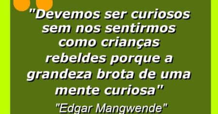 “Devemos ser curiosos sem nos sentirmos como crianças rebeldes porque a grandeza brota de uma mente curiosa”