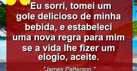 “Eu sorri, tomei um gole delicioso de minha bebida, e estabeleci uma nova regra para mim: se a vida lhe fizer um elogio, aceite.