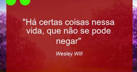 “Há certas coisas nessa vida, que não se pode negar:”