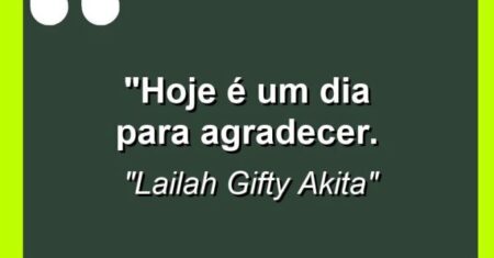 “Hoje é um dia para agradecer.