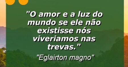“O amor e a luz do mundo se ele não existisse nós viveriamos nas trevas.”