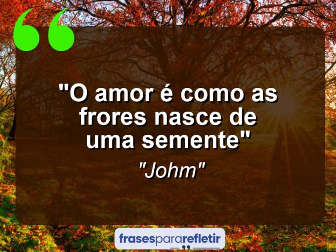 Frases de Amor: mensagens românticas e apaixonantes - “O amor é como as frores nasce de uma semente”