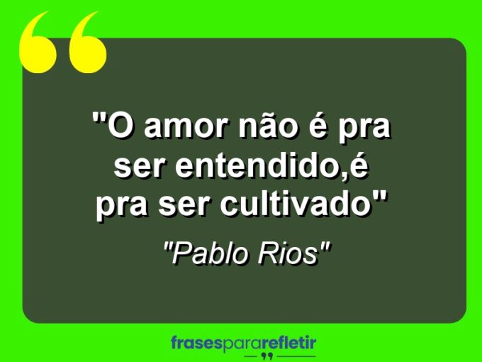 Frases de Amor: mensagens românticas e apaixonantes - “O amor não é pra ser entendido,é pra ser cultivado…”