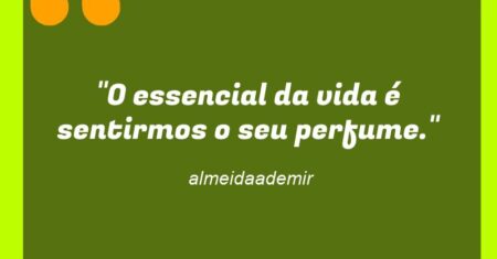 “O essencial da vida é sentirmos o seu perfume.”