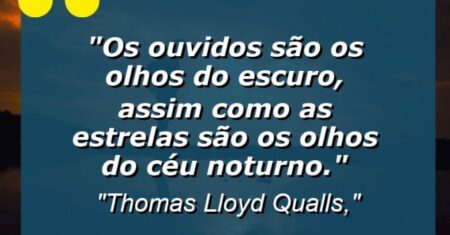 “Os ouvidos são os olhos do escuro, assim como as estrelas são os olhos do céu noturno.”