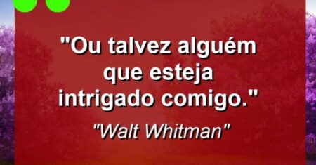“Ou talvez alguém que esteja intrigado comigo.”