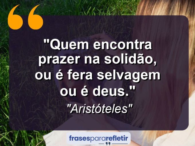 Frases de Amor: mensagens românticas e apaixonantes - “Quem encontra prazer na solidão, ou é fera selvagem ou é Deus.”