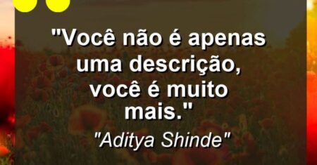 “Você não é apenas uma descrição, você é muito mais.”