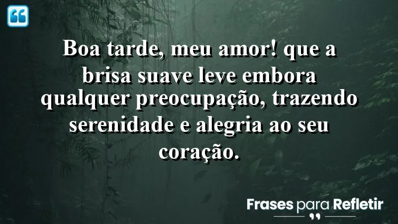 Mensagem de boa tarde com carinho para acalmar o coração.