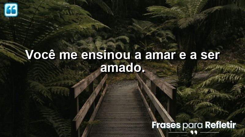 Você me ensinou a amar e a ser amado.