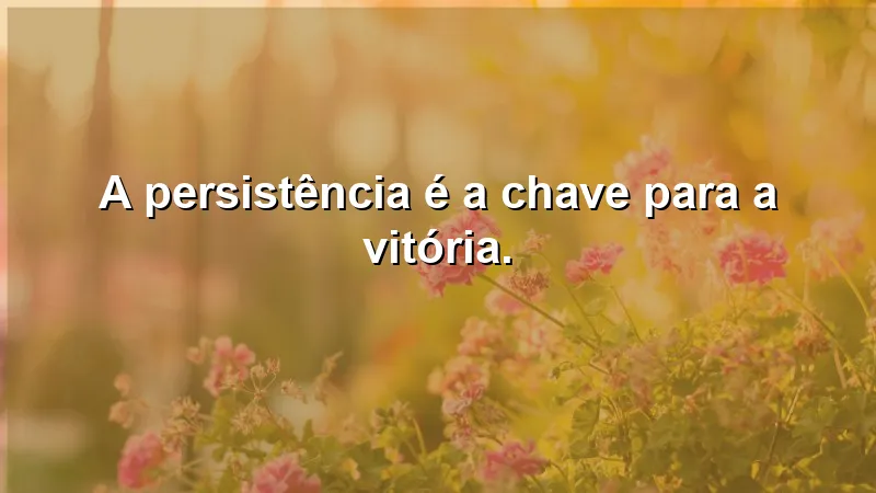 A persistência é a chave para a vitória.