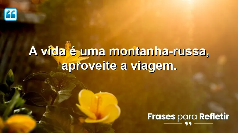 Frases Curtas de Motivação sobre aproveitar a vida como uma montanha-russa.