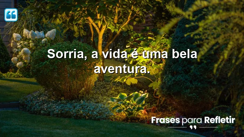 Sorria, a vida é uma bela aventura.