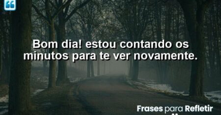 Bom dia! Estou contando os minutos para te ver novamente.