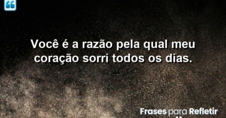 Você é a razão pela qual meu coração sorri todos os dias.
