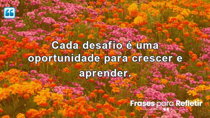 Frases de incentivo para o trabalho: cada desafio é uma oportunidade de crescimento.