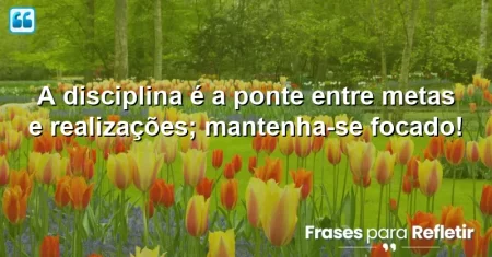 A disciplina é a ponte entre metas e realizações; mantenha-se focado!