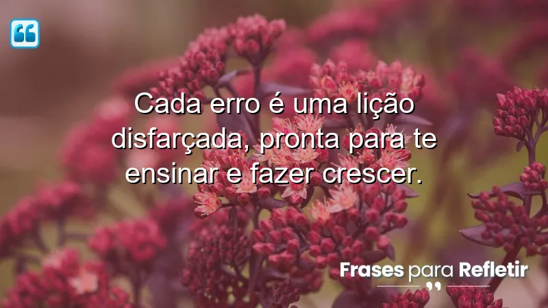 Imagem inspiradora sobre Frases de Motivação Pessoal e Reflexão, destacando a importância de aprender com os erros.