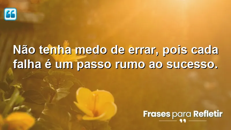 Frases de Motivação Pessoal e Reflexão sobre aprender com os erros.