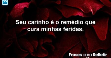 Seu carinho é o remédio que cura minhas feridas.