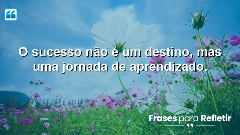 O sucesso não é um destino, mas uma jornada de aprendizado.