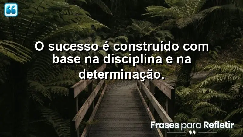 O sucesso é construído com base na disciplina e na determinação.