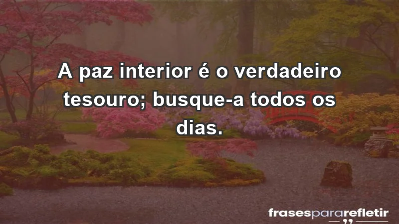 - A paz interior é o verdadeiro tesouro; busque-a todos os dias.