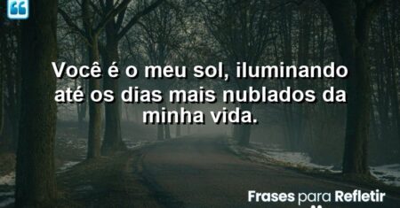 Você é o meu sol, iluminando até os dias mais nublados da minha vida.