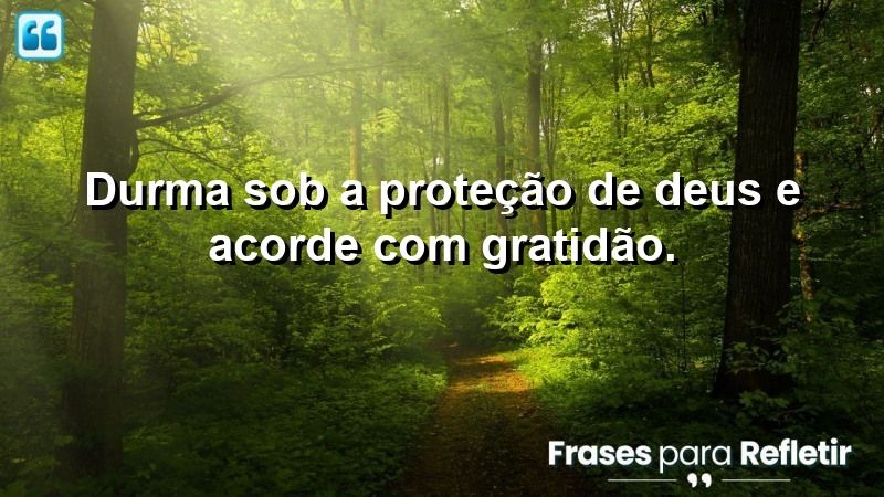 Durma sob a proteção de Deus e acorde com gratidão.