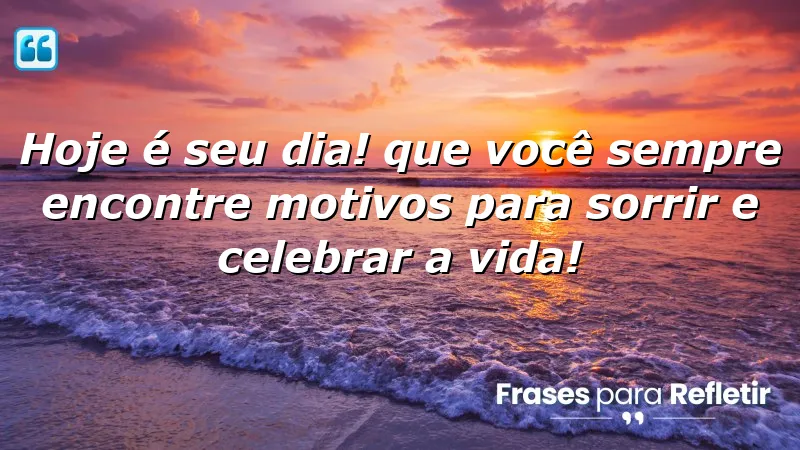 Imagem de celebração com mensagens de aniversário para irmã mais nova, destacando a alegria da vida e momentos especiais.