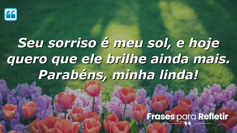 Mensagens de aniversário para namorada que celebram o sorriso e a alegria do amor.