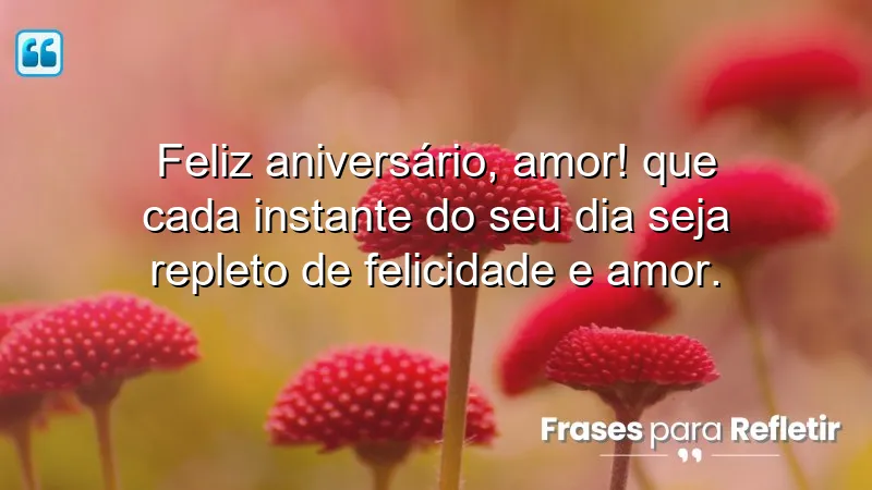 Feliz aniversário, amor! Que cada instante do seu dia seja repleto de felicidade e amor.