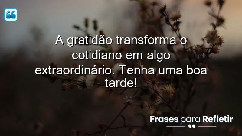 Mensagens de boa tarde com paz e gratidão: reflexões sobre a importância da gratidão no cotidiano.