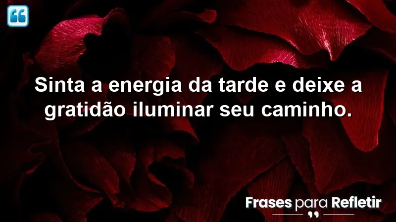 Mensagens de boa tarde com paz e gratidão: energia e gratidão para iluminar seu caminho.