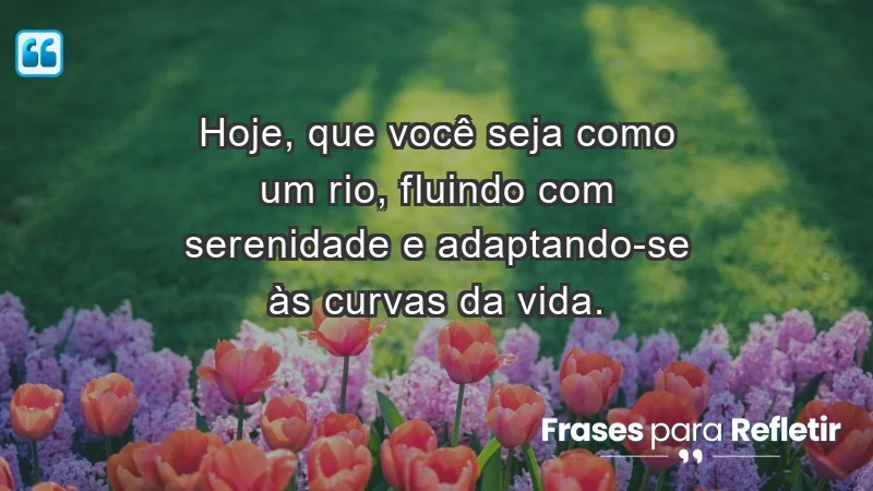 Hoje, que você seja como um rio, fluindo com serenidade e adaptando-se às curvas da vida.