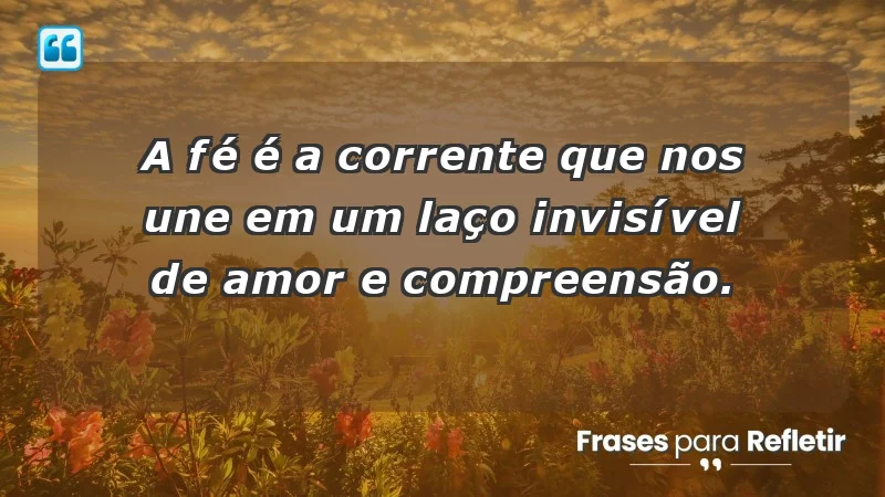 - A fé é a corrente que nos une em um laço invisível de amor e compreensão.