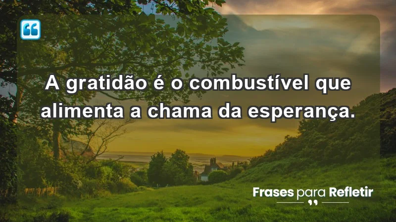 - A gratidão é o combustível que alimenta a chama da esperança.