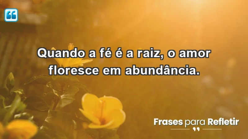 - Quando a fé é a raiz, o amor floresce em abundância.